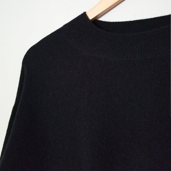Banana Republic 100% Cashmere Wedge High Crewneck Sweater S Black Lightweight - Picture 13 of 14